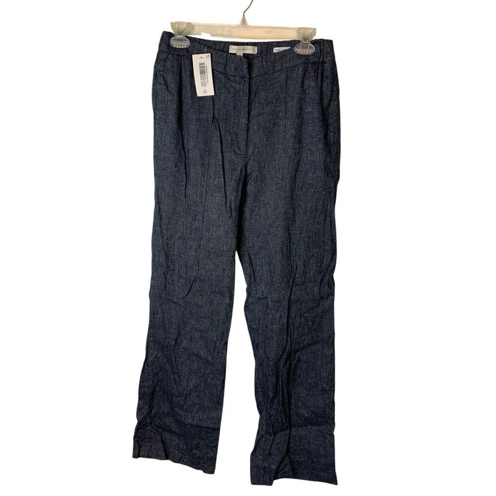Brochu Walker cotton linen wine leg pants women's size medium NEW WITH TAGS
